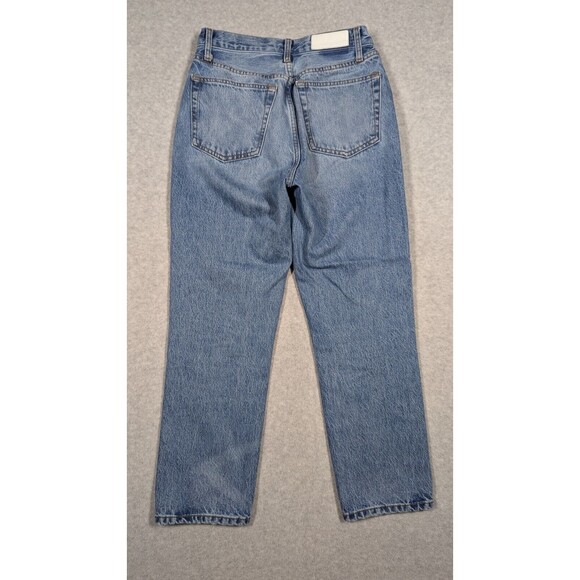 Redone Women Jeans 27x27 70s Stove Pipe Button Fly Straight Light Wash High Rise - Picture 3 of 14